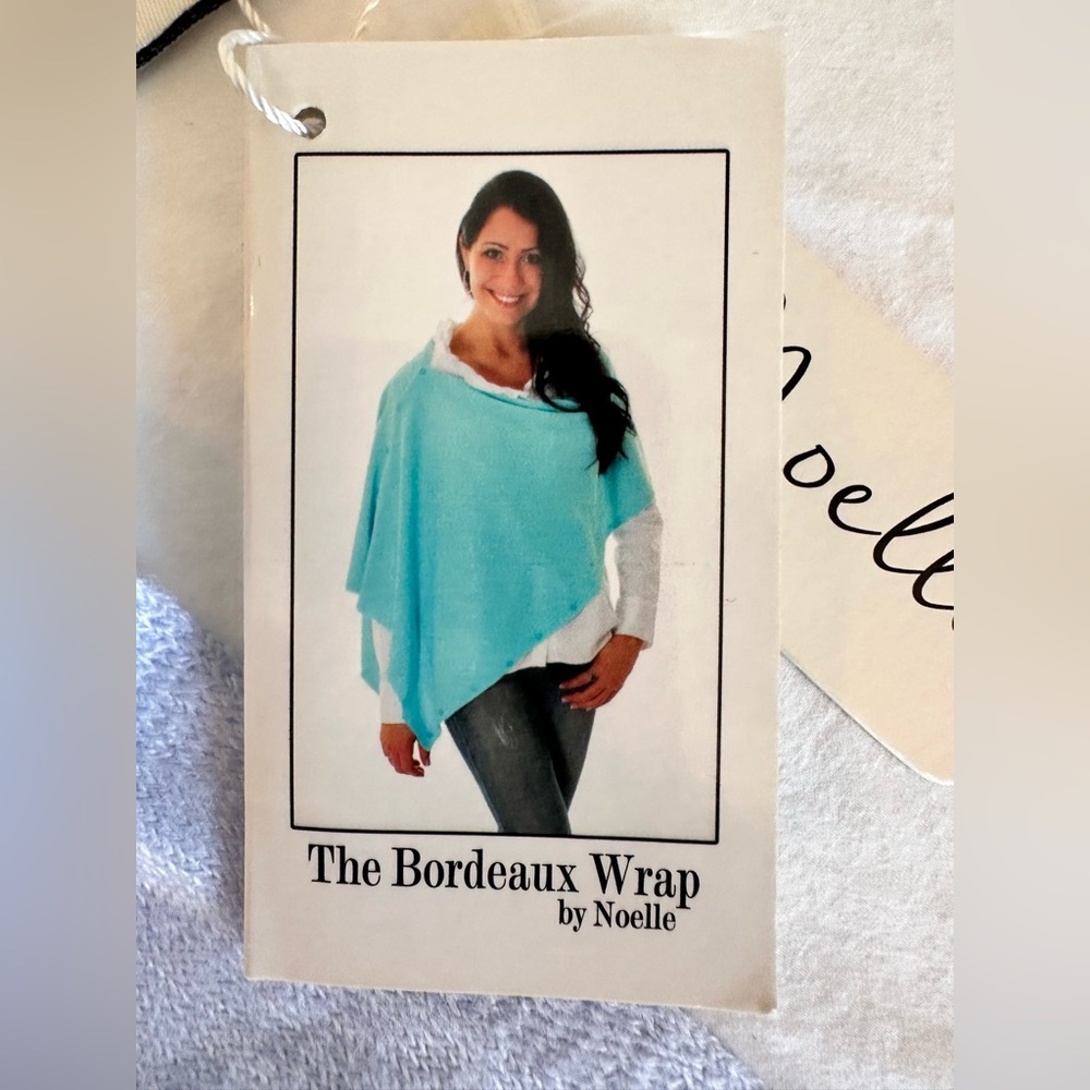 Convertible Light Blue Wrap by Noelle: Shawl Vest Poncho Scarf - Picture 3 of 10